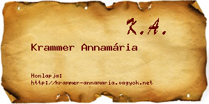 Krammer Annamária névjegykártya